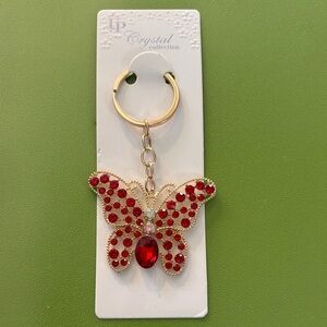 Red & Gold Butterfly Keychain/Bag Charm